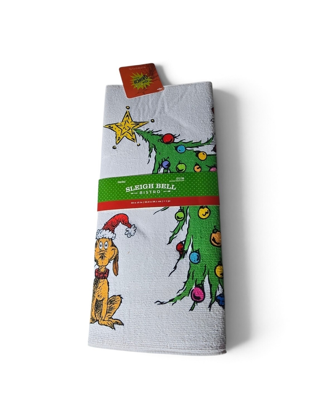 The Grinch Dr. Seuss Sleigh Bell Bistro Christmas Dish Drying Mat NWT